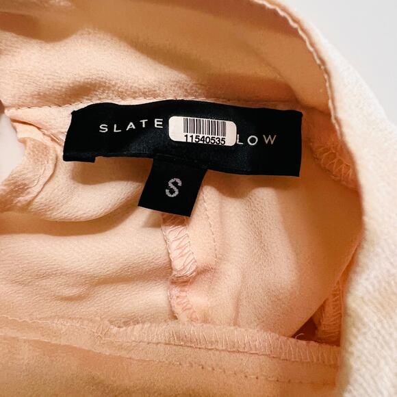 Slate & Willow Blush Ruffle Sleeves Mock Neck Top Size Small - Picture 5 of 10